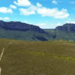 Vista do Mirante do Trekking do Vale do Pati de Drone, imagem área do Parque Nacional da Chapada Diamantima.